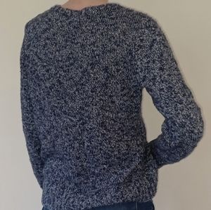 L.L. Bean Cotton Ragg Sweater Size Large Crewneck pullover sweater marled navy